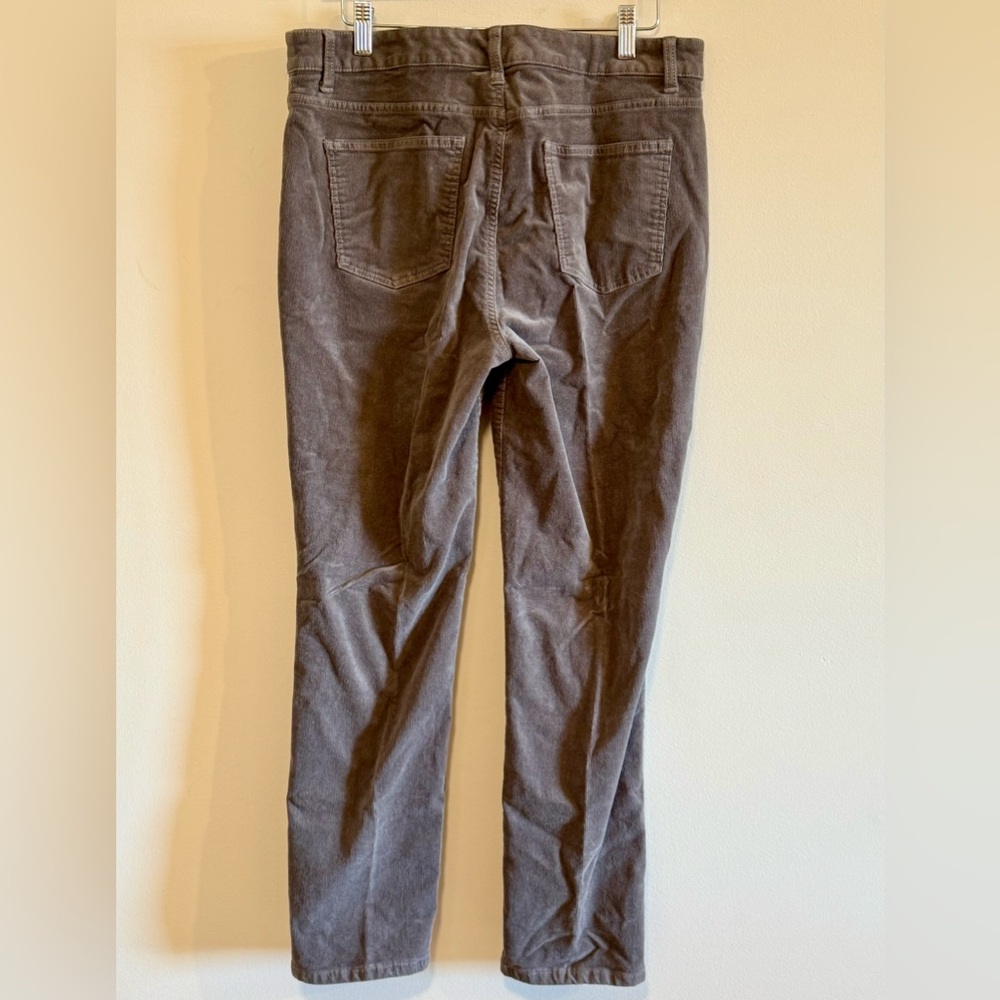 Talbots Gray Corduroy Straight Leg Pants Size 12P - Picture 3 of 5